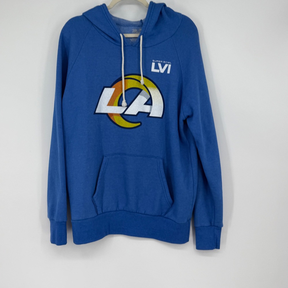 Majestic‎ Threads LA Rams Super Bowl LVI Cooper Kupp Hoodie Blue Mens Medium
